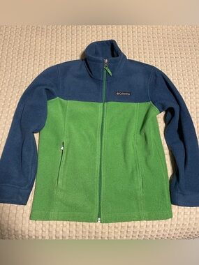 Columbia Two-Tone Green & Navy Fleece Jacket